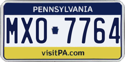PA license plate MXO7764
