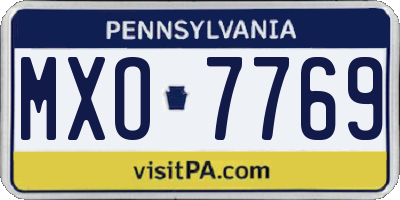 PA license plate MXO7769