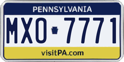 PA license plate MXO7771