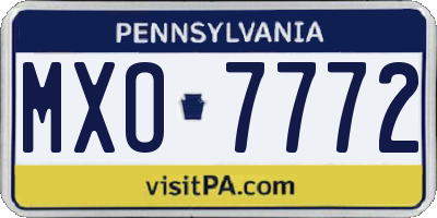 PA license plate MXO7772