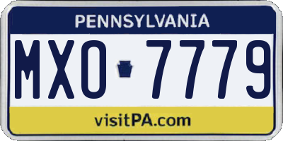PA license plate MXO7779
