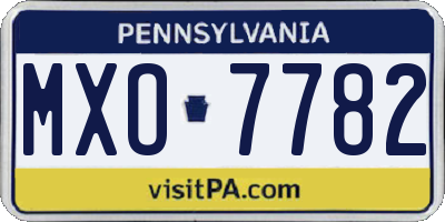PA license plate MXO7782