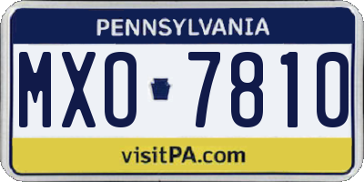 PA license plate MXO7810