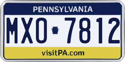 PA license plate MXO7812