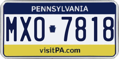 PA license plate MXO7818
