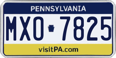 PA license plate MXO7825