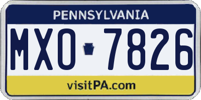 PA license plate MXO7826