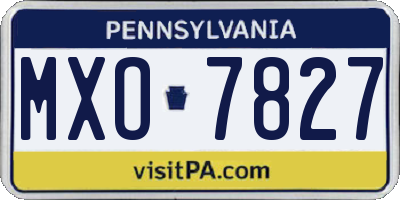 PA license plate MXO7827