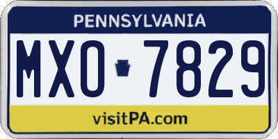 PA license plate MXO7829