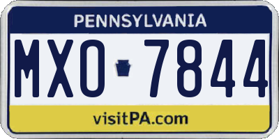 PA license plate MXO7844