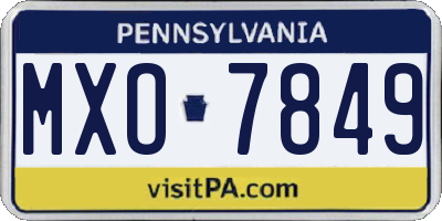 PA license plate MXO7849