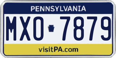 PA license plate MXO7879