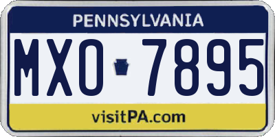 PA license plate MXO7895