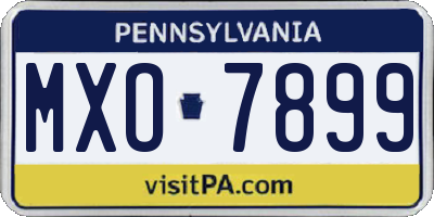 PA license plate MXO7899