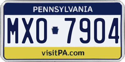 PA license plate MXO7904