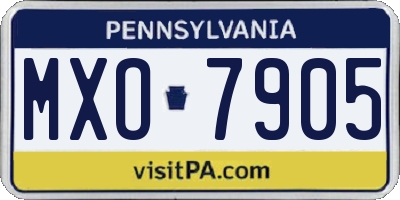 PA license plate MXO7905