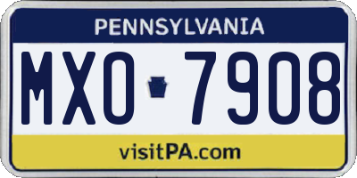PA license plate MXO7908