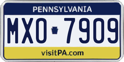 PA license plate MXO7909