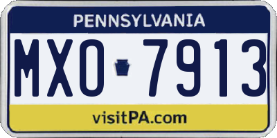 PA license plate MXO7913