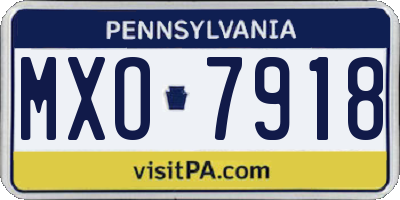 PA license plate MXO7918