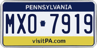 PA license plate MXO7919