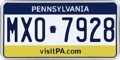 PA license plate MXO7928