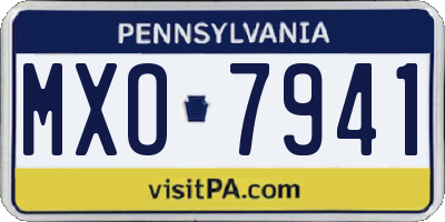 PA license plate MXO7941