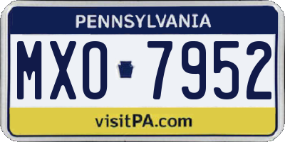 PA license plate MXO7952