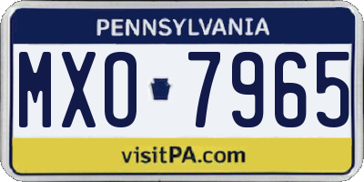 PA license plate MXO7965