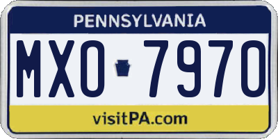 PA license plate MXO7970