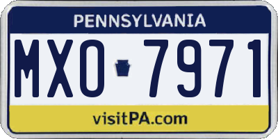 PA license plate MXO7971