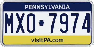 PA license plate MXO7974