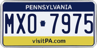 PA license plate MXO7975