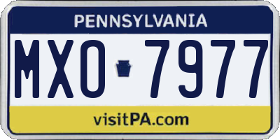 PA license plate MXO7977