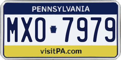 PA license plate MXO7979
