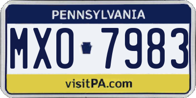 PA license plate MXO7983