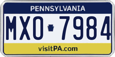 PA license plate MXO7984