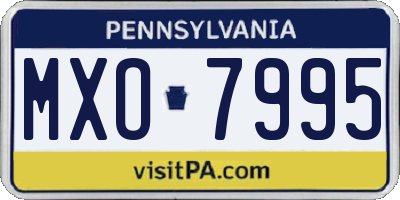 PA license plate MXO7995