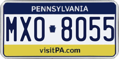 PA license plate MXO8055