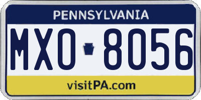 PA license plate MXO8056