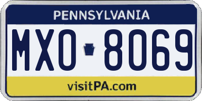 PA license plate MXO8069