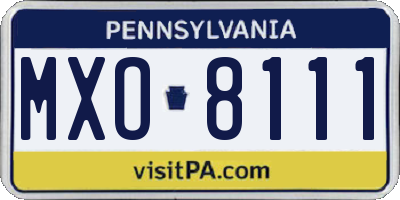 PA license plate MXO8111