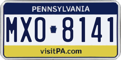 PA license plate MXO8141