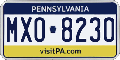 PA license plate MXO8230