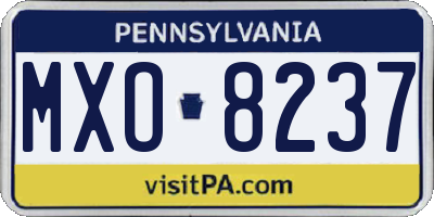 PA license plate MXO8237