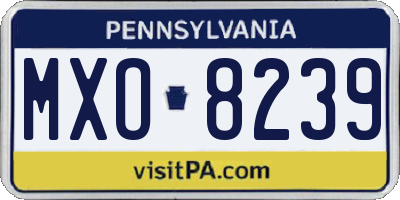 PA license plate MXO8239