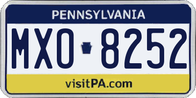PA license plate MXO8252