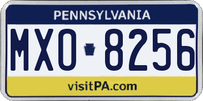 PA license plate MXO8256