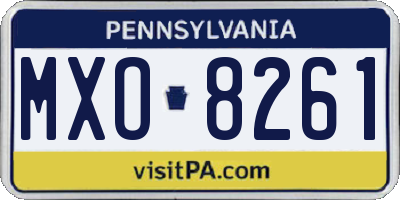 PA license plate MXO8261