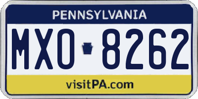 PA license plate MXO8262